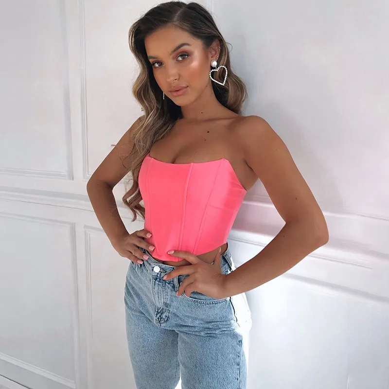Sleeveless Off Shoulder Velvet Fashion Sexy Corset Crop Tops Vest Female Underwear Backless Bustier Top Solid - Image 6