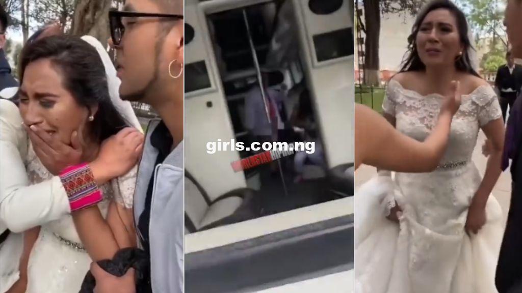 Bride weeps uncontrollably after catching groom cheating on their wedding day women.com.ng